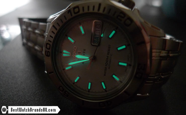 Seiko 5 SNK027K White Seamaster Lume