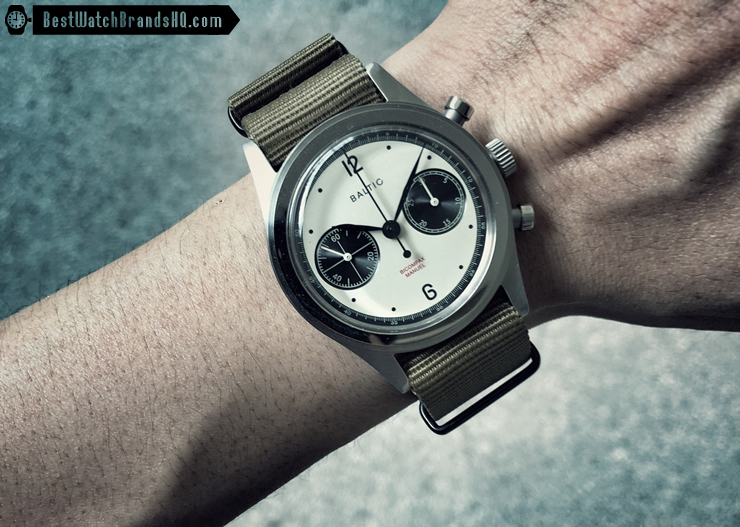 Baltic BICOMPAX Panda Chronograph Review Wrist Shot